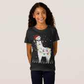 Weihnachtslama Weihnachtsmannmütze Ugly Xmas Tree T-Shirt (Vorne ganz)