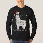 Weihnachtslama Weihnachtsmannmütze Ugly Xmas Tree  T-Shirt (Vorderseite)