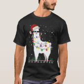 Weihnachtslama Weihnachtsmannmütze Ugly Xmas Tree T-Shirt (Vorderseite)