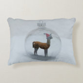 Weihnachtslama Winterschneeerlebnis Dekokissen (Vorderseite)