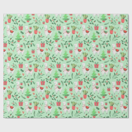 Weihnachtslama-Wrapping Geschenkpapier (Flach)