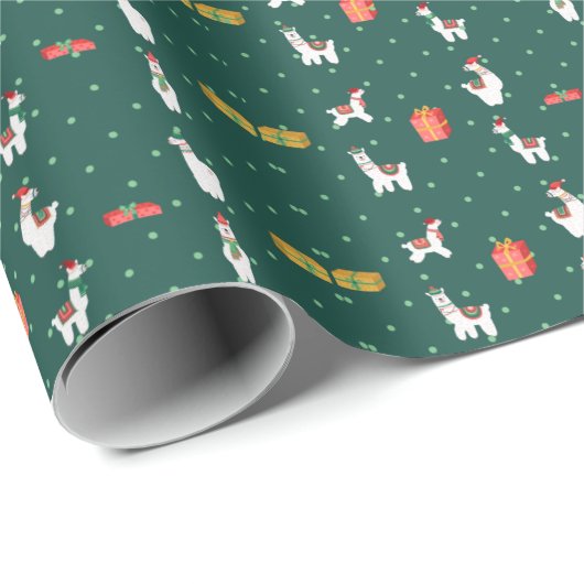 Weihnachtslama Wrapping Paper Roll Geschenkpapier (Rolleneckpunkt)