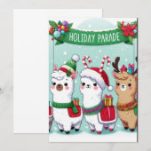 Weihnachtslamas Einladung (Vorne/Hinten)
