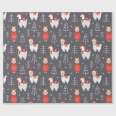 Weihnachtslamas Geschenkpapier (Flach)