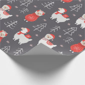 Weihnachtslamas Geschenkpapier (Ecke)