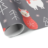 Weihnachtslamas Geschenkpapier (Rolleneckpunkt)