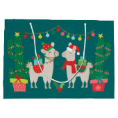 Weihnachtslamas Große Geschenktüte (Rückseite)