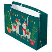 Weihnachtslamas Große Geschenktüte (Rückseite Schrägansicht)
