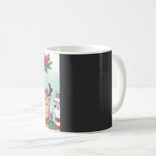 Weihnachtslamas Kaffeetasse (VorderseiteRechts)