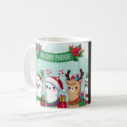 Weihnachtslamas Kaffeetasse (Vorderseite Links)