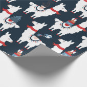 Weihnachtslamas nahtloses Muster Geschenkpapier (Ecke)