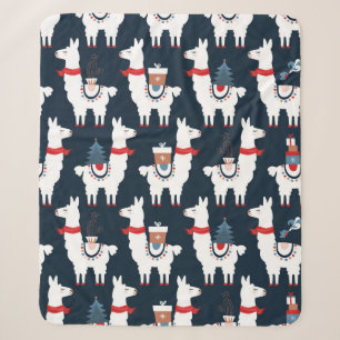 Weihnachtslamas nahtloses Muster Sherpadecke