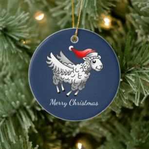Weihnachtslamm des Weihnachtsmanns Keramik Ornament