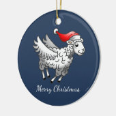 Weihnachtslamm Keramik Ornament (Links)