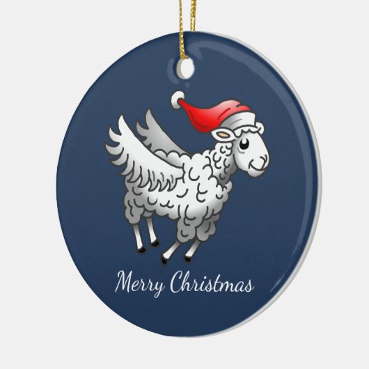 Weihnachtslamm Keramik Ornament (Links)