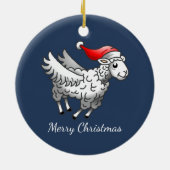 Weihnachtslamm Keramik Ornament (Hinten)