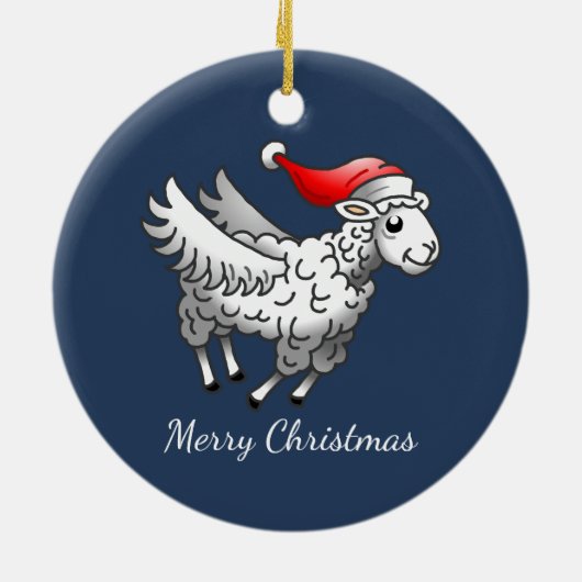 Weihnachtslamm Keramik Ornament (Hinten)