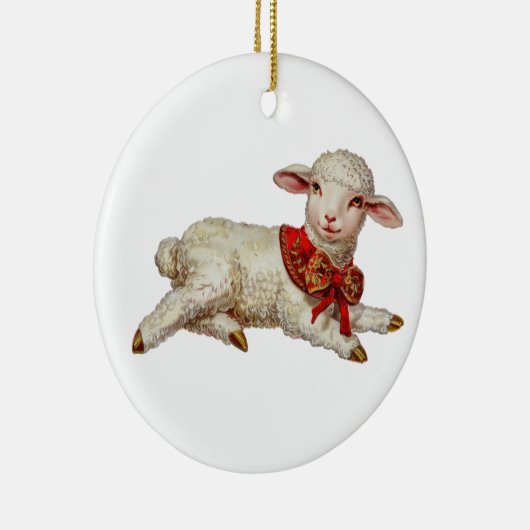 Weihnachtslamm Keramik Ornament (Rechts)