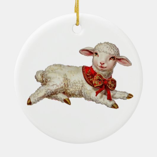 Weihnachtslamm Keramik Ornament (Hinten)