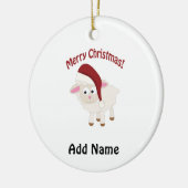 Weihnachtslamm Keramik Ornament (Links)