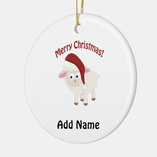 Weihnachtslamm Keramik Ornament (Links)