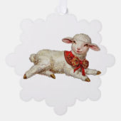 Weihnachtslamm Ornament Karte (Vorderseite)