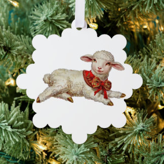 Weihnachtslamm Ornament Karte