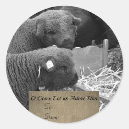 Weihnachtslammen-Label Runder Aufkleber