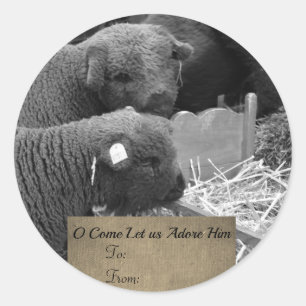 Weihnachtslammen-Label Runder Aufkleber