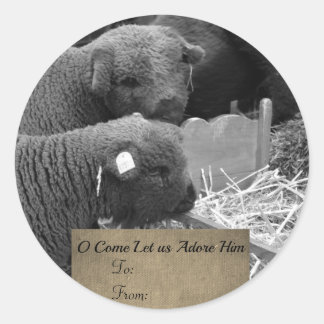 Weihnachtslammen-Label Runder Aufkleber