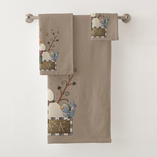 Weihnachtsland Glaube Schneemann Badhandtuch Set (Insitu)