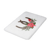 Weihnachtsland Horseshoe Poinsettia Badematte (Schrägansicht)