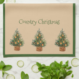 Weihnachtsland Vintage Typografie Geschirrtuch