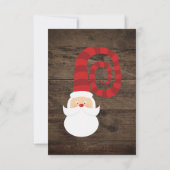 Weihnachtsland Wood Santa Rustic RSVP Karte (Rückseite)