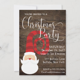 Weihnachtsland Wood Santa Rustic RSVP Karte