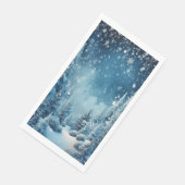 Weihnachtsland Woodland Winter Schneeflocken Serviette (Ecke)