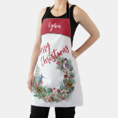 Weihnachtslandschaft | Bird Wreath Personalisiert Schürze (InSitu)
