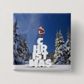 Weihnachtslandschaft Button (Vorderseite)