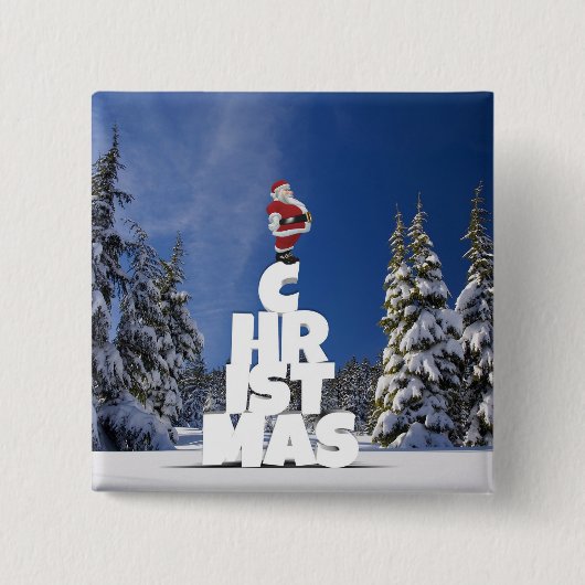 Weihnachtslandschaft Button (Vorderseite)