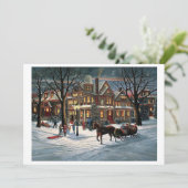 Weihnachtslandschaft Feiertagskarte (Stehend Vorderseite)