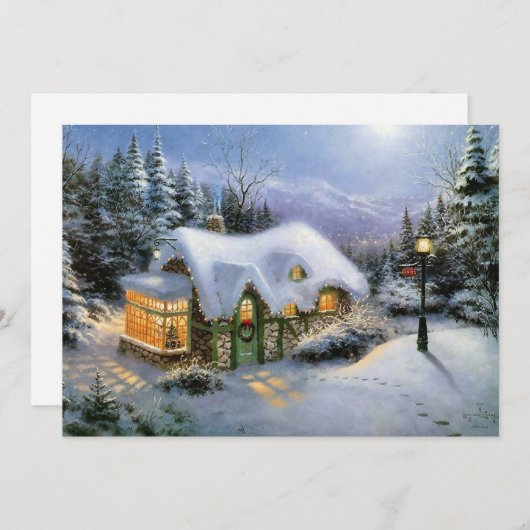 Weihnachtslandschaft Feiertagskarte (Vorne/Hinten)