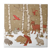 Weihnachtslandschaft Fliese (Vorderseite)