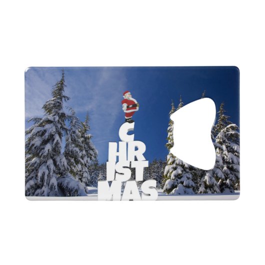 Weihnachtslandschaft Geldbeutel Flaschenöffner (Rückseite Horizontal)