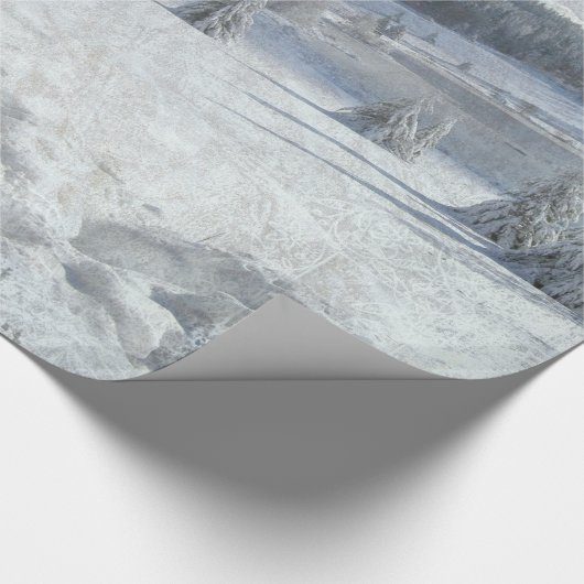 Weihnachtslandschaft Geschenkpapier (Ecke)