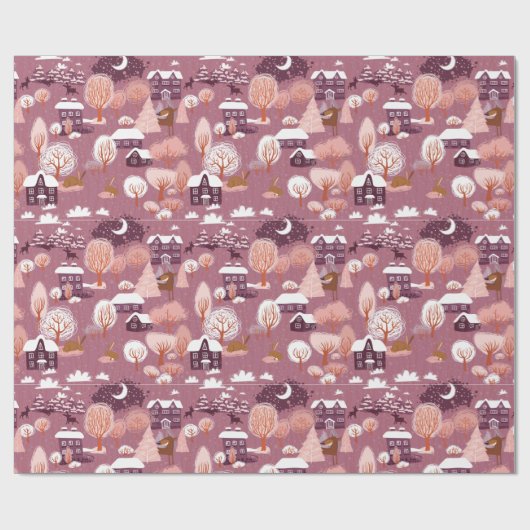 Weihnachtslandschaft Geschenkpapier (Flach)
