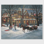 Weihnachtslandschaft Geschenkpapier (Flach)