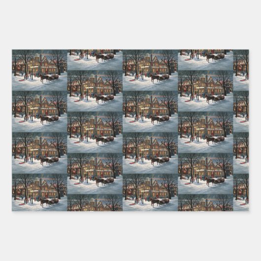 Weihnachtslandschaft Geschenkpapier Set (Vorderseite 3)