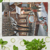 Weihnachtslandschaft Geschirrtuch (Gefaltet)