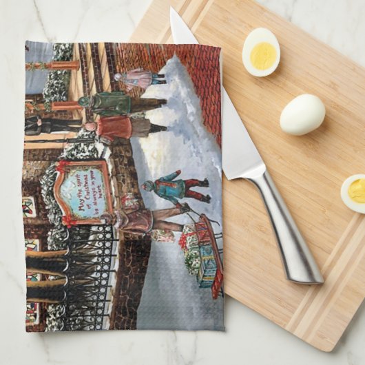 Weihnachtslandschaft Geschirrtuch (Viertel Falte)