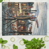 Weihnachtslandschaft Geschirrtuch (Gefaltet)